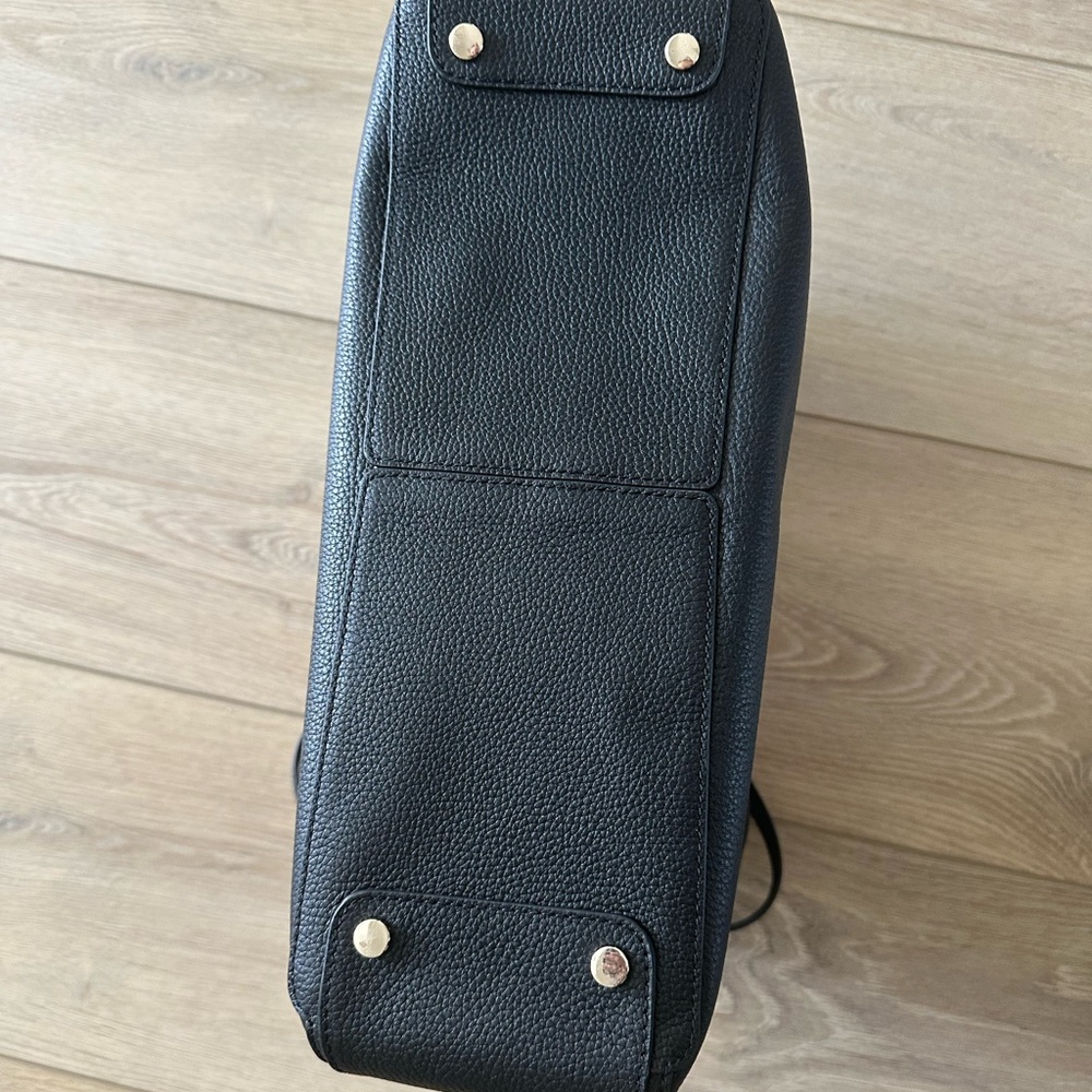 NWOT QUINCE Italian Black Leather Triple Compartment Work Bag - Picture 12 of 13